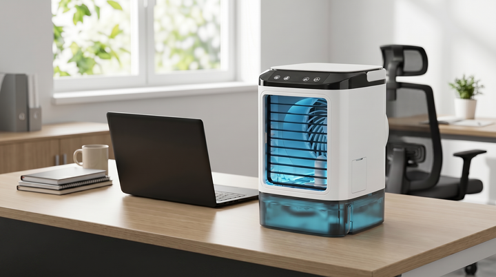 Portable Air Cooler | 3-in-1 Personal Air Cooler with Humidifier & Rechargeable Battery | Compact Cooling Fan with LED Light