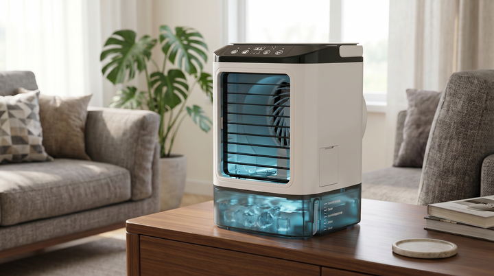 Portable Air Cooler | 3-in-1 Personal Air Cooler with Humidifier & Rechargeable Battery | Compact Cooling Fan with LED Light