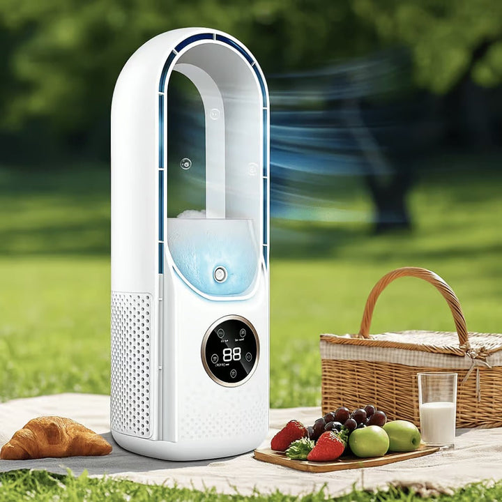 Unisex 6-Speed Bladeless Personal Air Cooler with Humidifier