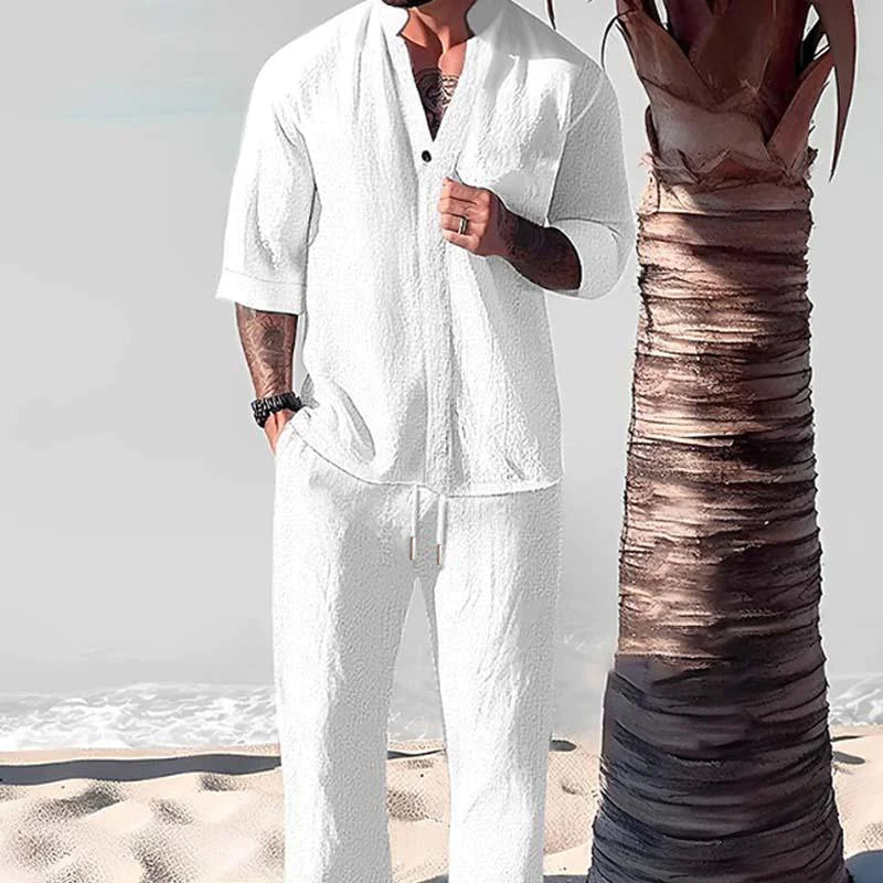 Adrian | Drawstring V-Neck Two-Piece Set
