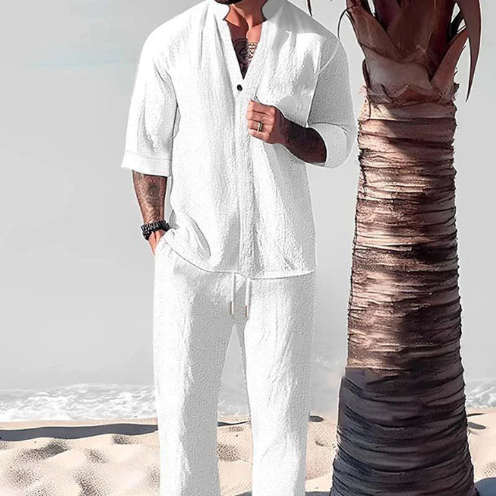 Adrian | Drawstring V-Neck Two-Piece Set
