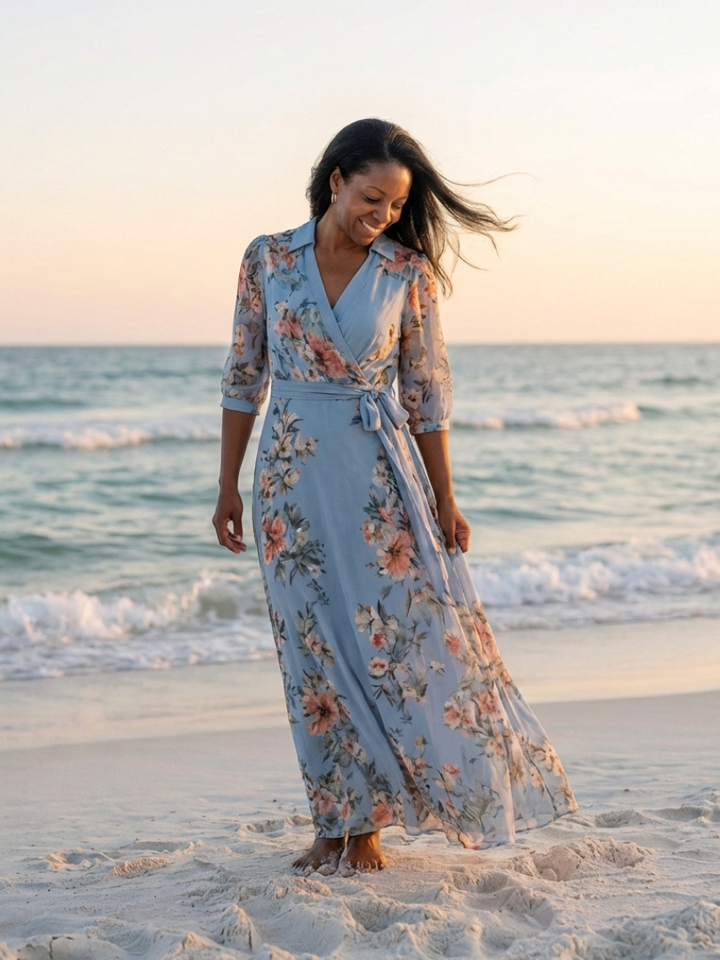 Della | Floral Wrap Maxi Dress