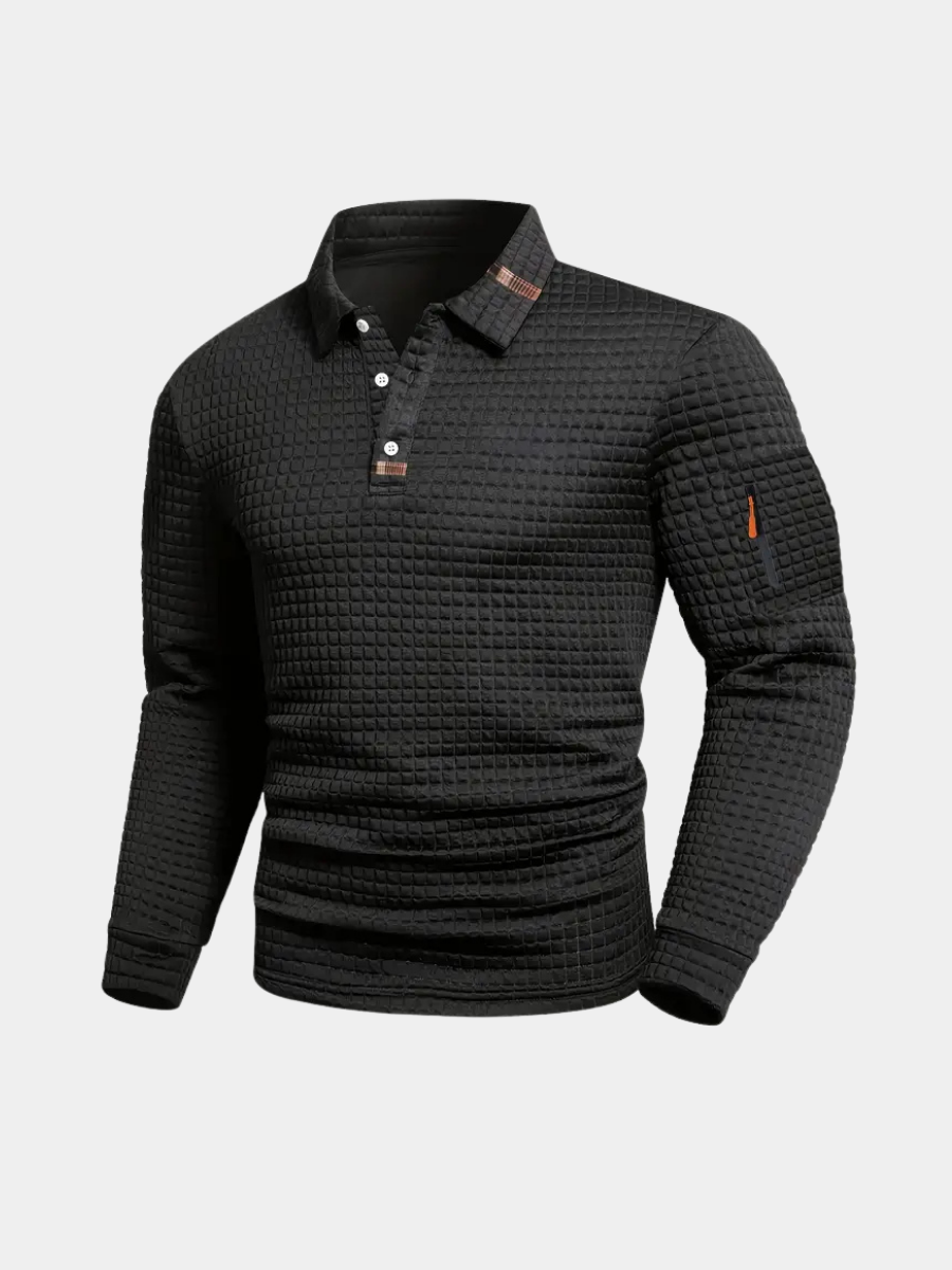 waffle-knit-polo-shirt-with-zipper-sleeve-pocket-and-cuffs-1