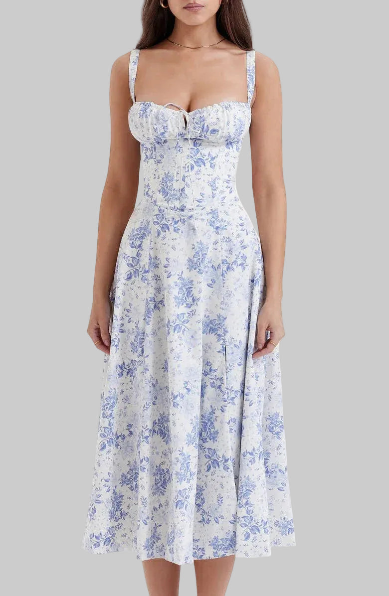 Blue with Floral / 2XL