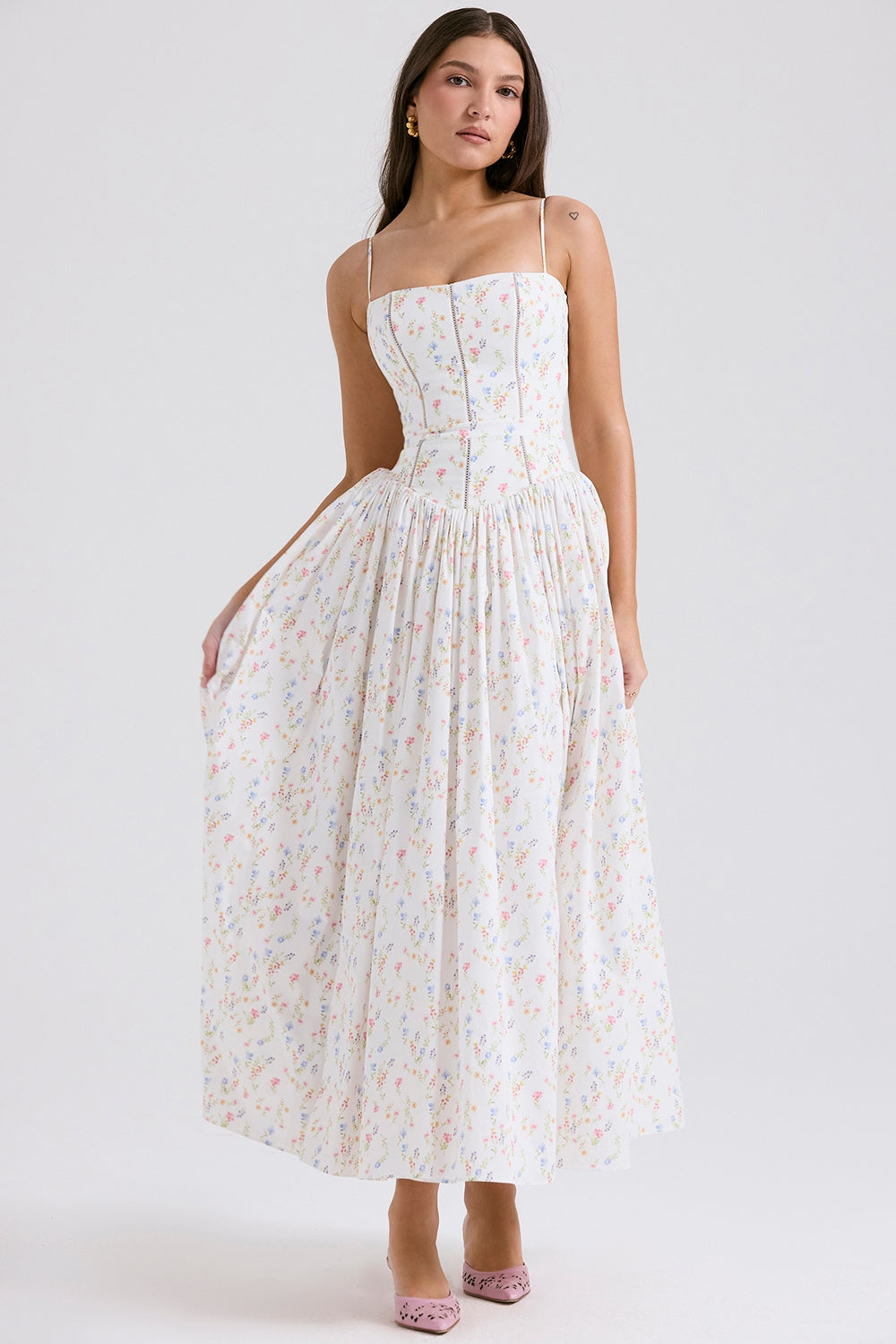 White with Floral / L