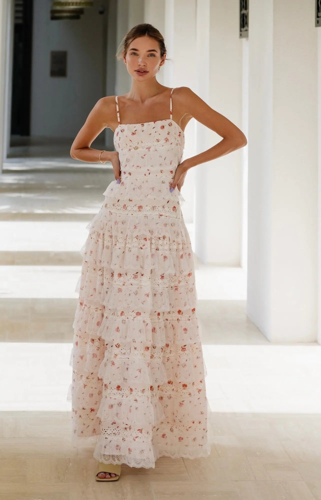 White with Floral / XL