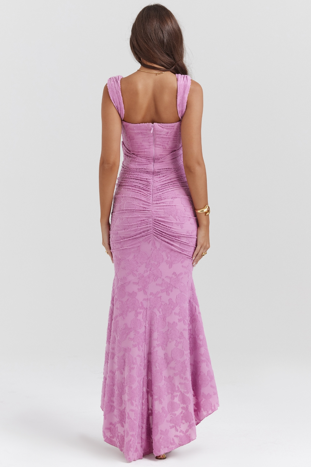Women's Square Neckline Midi Dress with Asymmetric Hem and Wide Straps