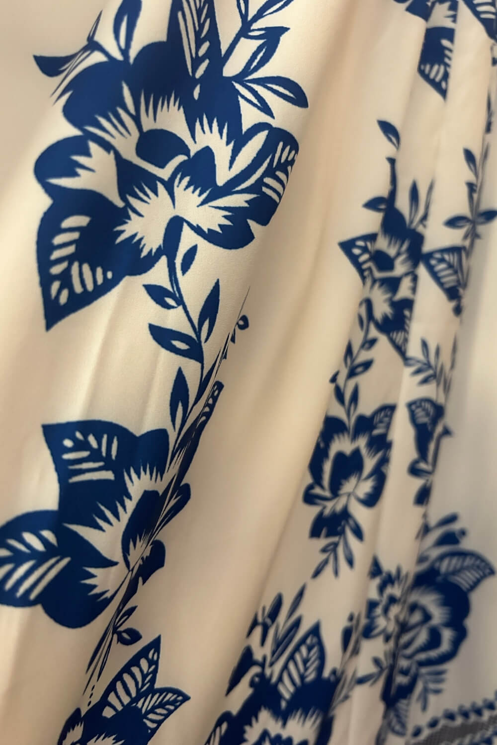 Women's Square Neckline Spaghetti Strap Maxi Dress with Blue Floral Print and Smocked Back