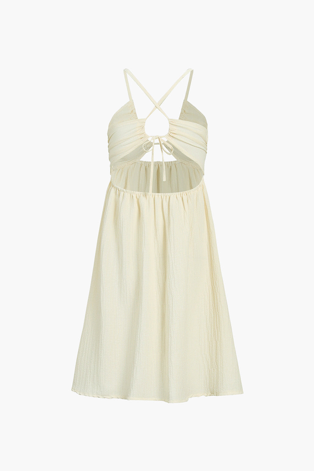 Women's V-Neck Cross-Strap Midi Dress with Front Opening and Side Slit
