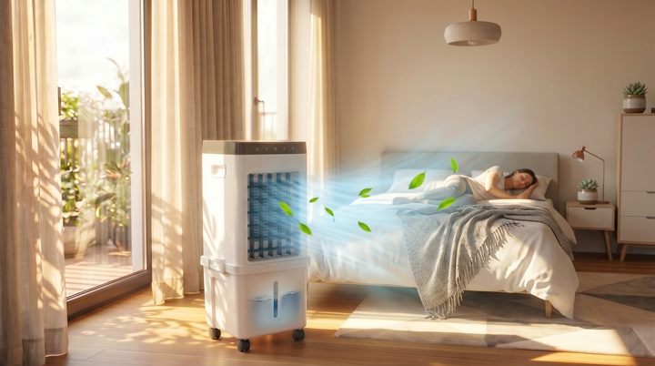 Portable Air Cooler | Evaporative Water Cooling Fan for Bedroom & Living Room